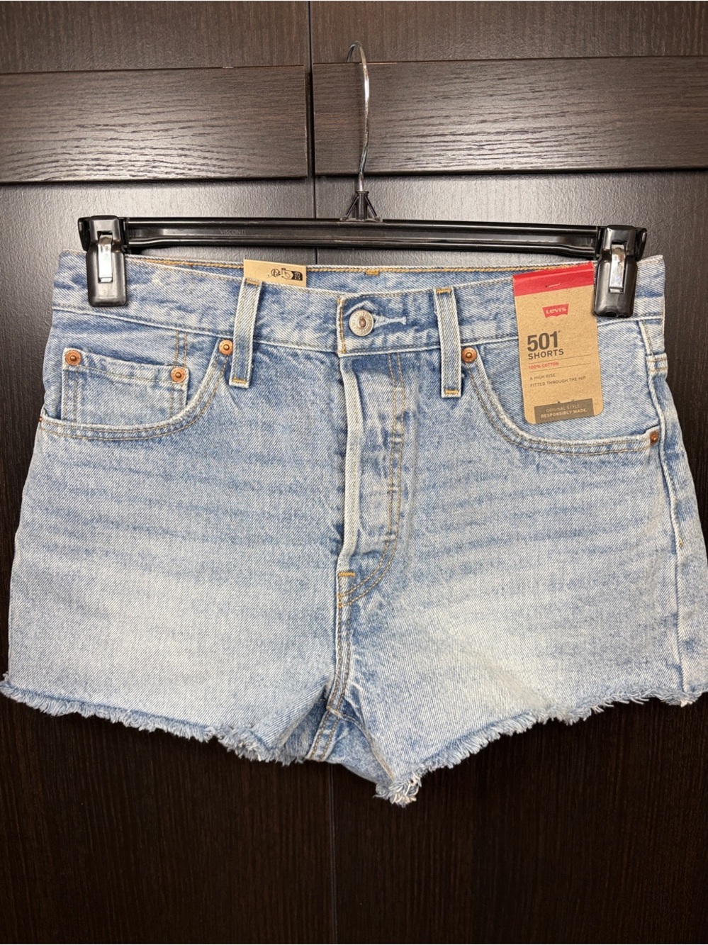 Levi's 501 Light Blue Denim Cutoff Shorts